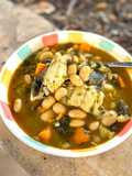 Potaje express de alubias con bacalao y grelos