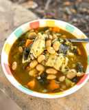 Potaje express de alubias con bacalao y grelos