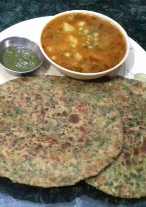 A picture of Raw bathua ka paratha.