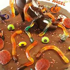 Una foto de Tarta zapato diabólico con mousse para Halloween