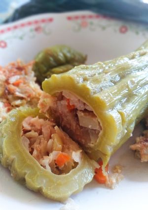 Foto resep Pare bunting (pare kukus isi ayam,telor🥚,kentang🥔 wortel🥕