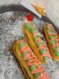 Chocolate caramel truffle eclairs