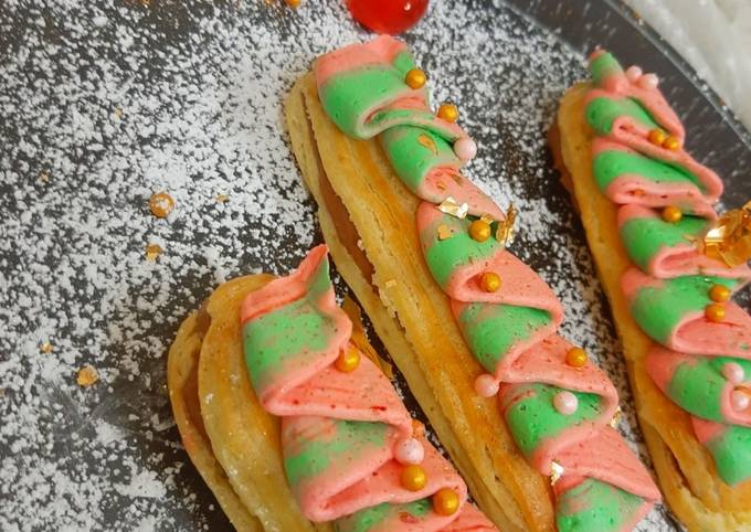 Chocolate caramel truffle eclairs