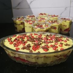 A picture of Fruit custard trifle.