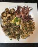 Rejos con portobellos, champiñones, setas