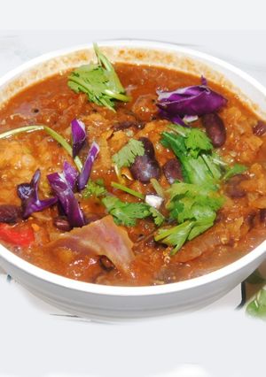 A picture of Colorful masoor dhal multi veg koottu.