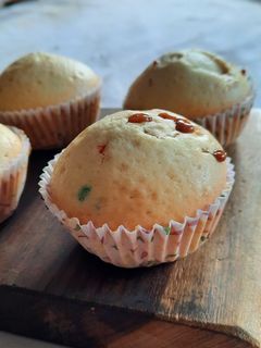 Una foto de Muffins para una persona 🧁 rellenos de dulce de leche