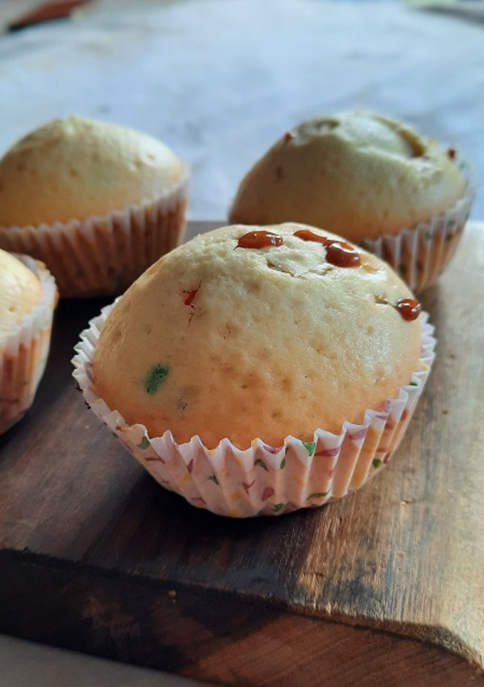 Una foto de Muffins para una persona 🧁 rellenos de dulce de leche