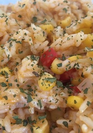 Zöldséges rizses hús recept fotója