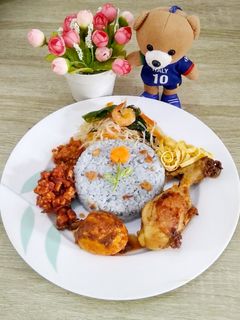 Foto resep Nasi Uduk/Nasi Lemak Bunga Telang (Nasi biru)