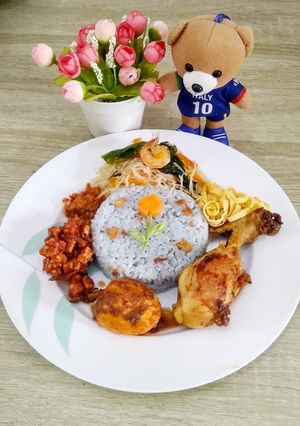 Foto resep Nasi Uduk/Nasi Lemak Bunga Telang (Nasi biru)