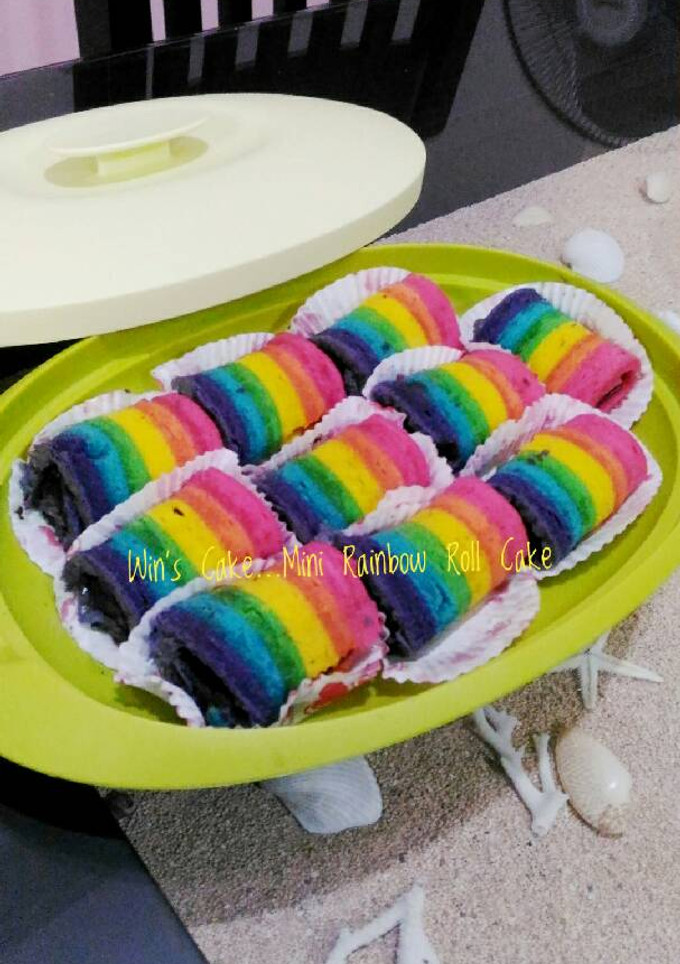 Foto resep Mini Rainbow Roll Cake