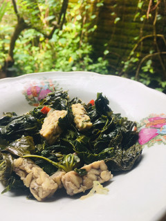 Foto resep Tumis Daun Singkong-Pepaya Sederhana