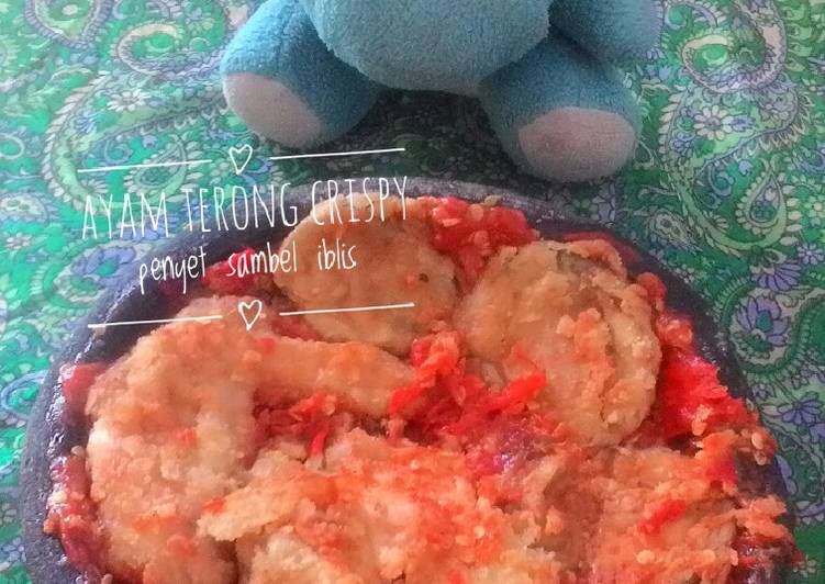 Resep Ayam terong crispy penyet sambel iblis😋 yang Enak