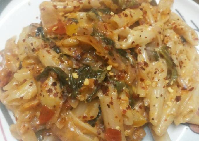 Yummy spinach pasta