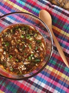 A picture of 🧑🏽‍🍳🧑🏼‍🍳 How To Make Thai Sauce • Tamarind Dipping Sauce • Nam Jim Jaew • Thai BBQ Dip Sauce.