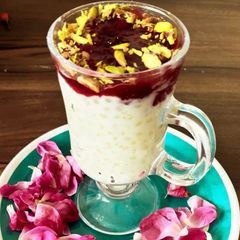 Sabudana plum Parfait A picture of Sabudana plum Parfait.