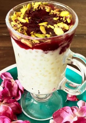 A picture of Sabudana plum Parfait.