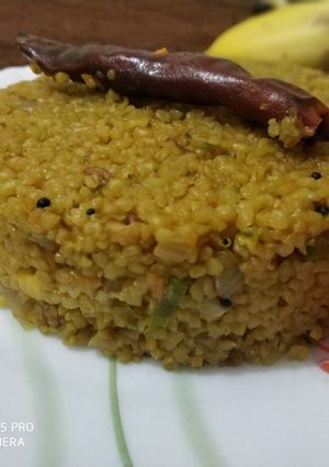 A picture of Broken Wheat Upma.