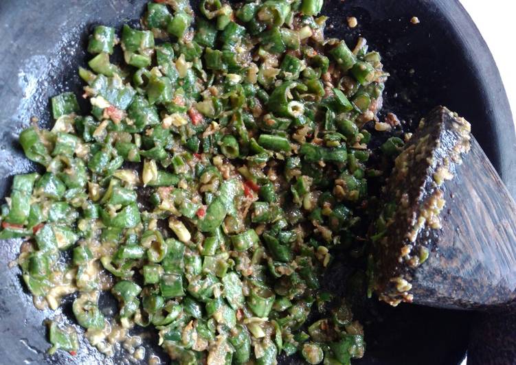 Resep Sambel pencok kacang panjang Anti Gagal