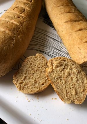 Teljes kiőrlésű bagett recept fotója