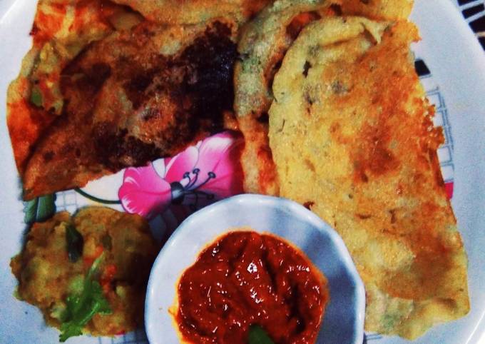 Recipe of Ultimate Rava Chilli Potato Masala Dosa