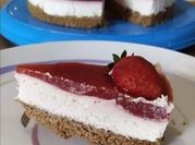 A picture of strawberry cheesecake