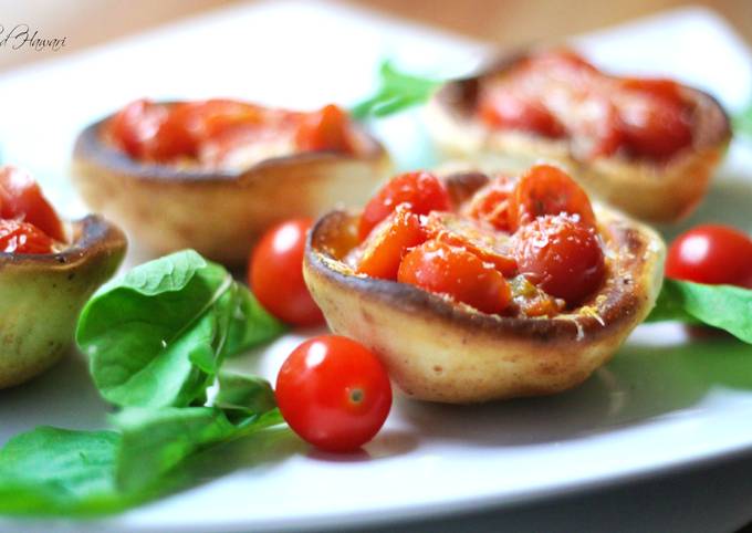 Steps to Prepare Homemade Parmesan Bread Bowls with Roasted Cherry Tomatoes
