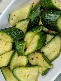 A picture of Spicy Asian Cucumber Salad.