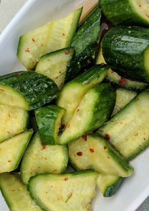 A picture of Spicy Asian Cucumber Salad.