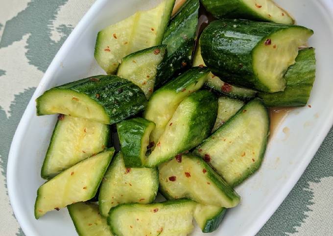 Steps To Prepare Speedy Spicy Asian Cucumber Salad