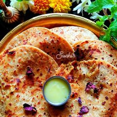 A picture of Coconut and dry fruit puran poli.