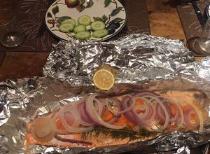 Una foto de Trucha al horno gourmet