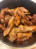 Costine di maiale lunga cottura con baked potatoes