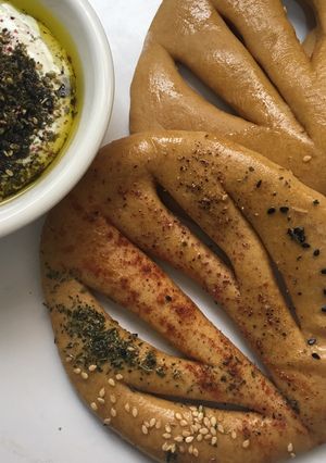صورة لوصفة خبز الفوقاس بالعجينة الصحيه
