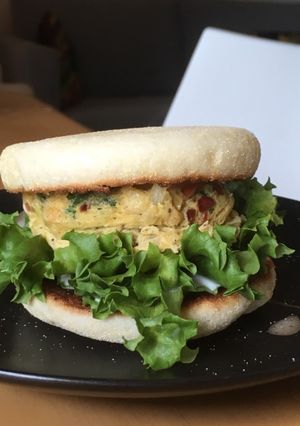 A picture of Muffin and egg sandwich.