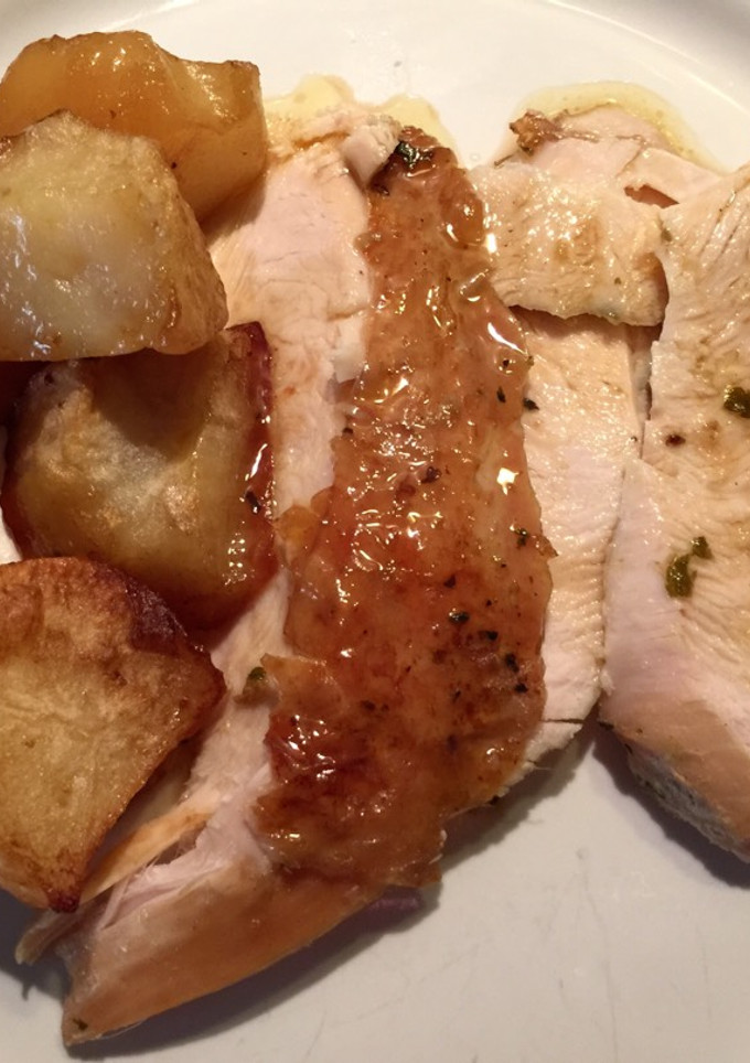 Una foto de Pollo asado al limón