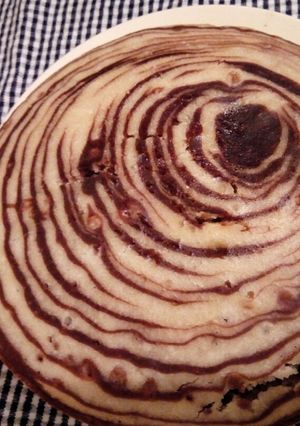 A picture of Eggless zebra cake.