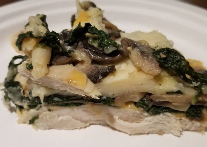 Chicken with spinach and mushrooms