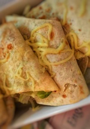 A picture of Cheesey BBQ Wraps.