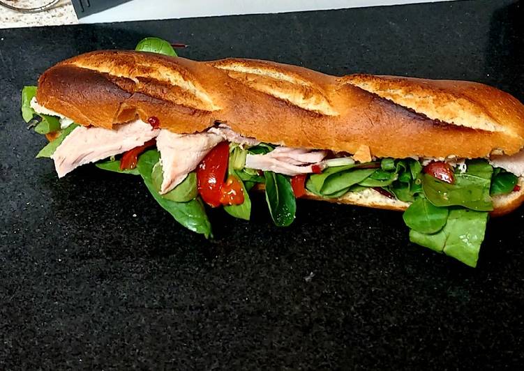 Recipe of Quick My Turkey with Salad Crisp Baget. 🥰#Christmasgift