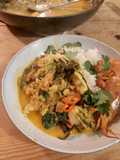 Fish curry with coconut + turmeric