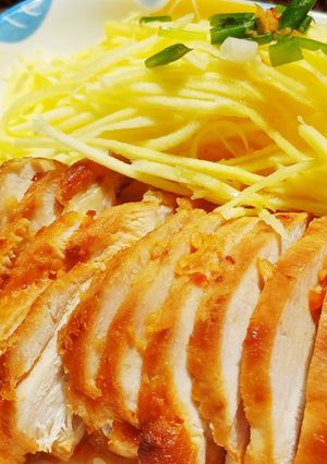 Hình của món Thịt nạc heo nướng xoài bằm.