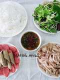 Vietnamese Pork Ear Noodle Salad with Fermented Anchovy Sauce (Bún mắm nêm tai heo)