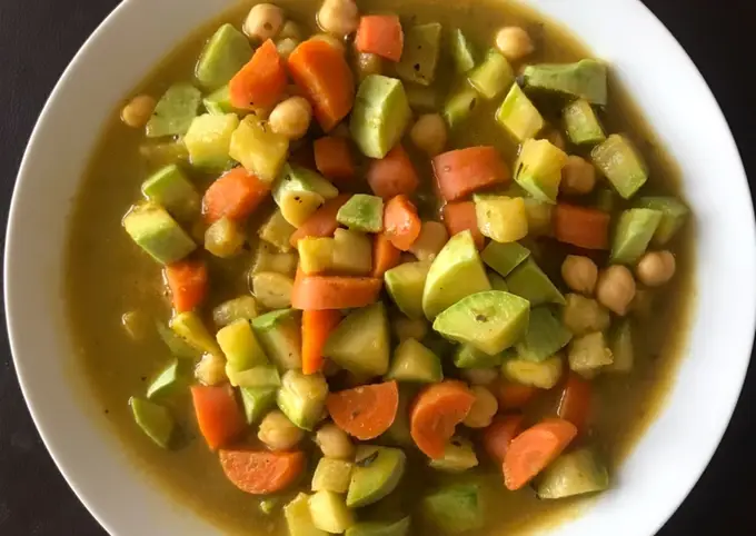 Receta Sopa de verduras y garbanzos exprés