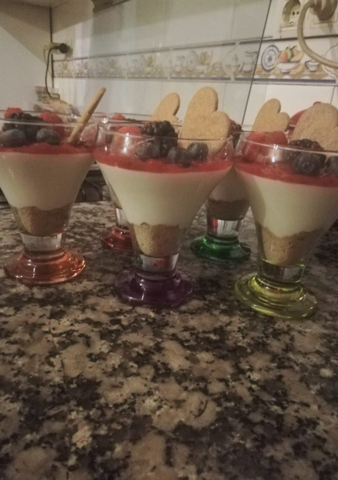 Una foto de Copas de tarta de queso