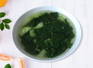 Hình của món Canh mồng tơi nấu mướp.