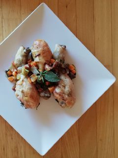 Foto di Fusi di pollo con dadolata di verdure e guanciale 🌷