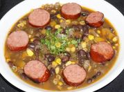 Una foto de sopa de zapallo