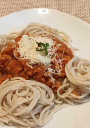 Vegán vörös lencse bolognai🍜 recept fotója